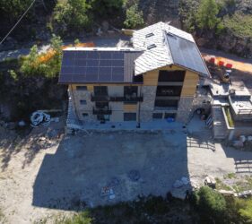Bouwplaats op grote hoogte