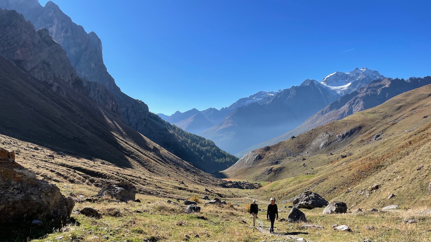 Herfstwandelingen met uitzicht op de Gran Paradiso